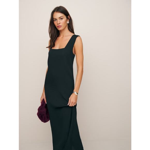 Reformation Vea Midi Dress - 8 - Black - Picture 3 of 4